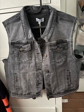 Grace & Lace Washed Black Denim Vest